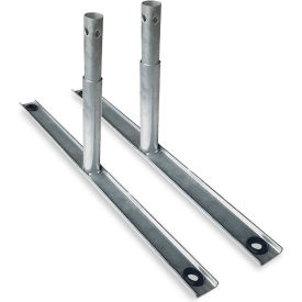 GoVets™ Flat Barrier Feet for Crowd Control Barrier Galvanized 2/Pack 868670