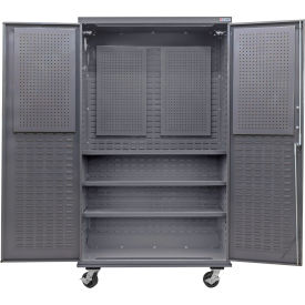 GoVets Configurable Mobile Pegboard Cabinet 48