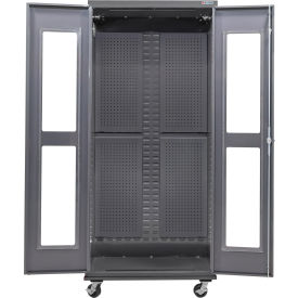 GoVets Clear-View Configurable Mobile Full Pegboard Cabinet 36