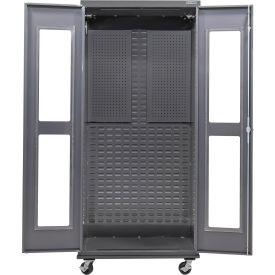 GoVets Clear-View Configurable Mobile Pegboard Cabinet 36