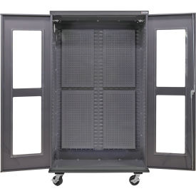 GoVets Clear-View Configurable Mobile Full Pegboard Cabinet 48