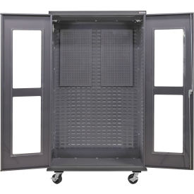 GoVets Clear-View Configurable Mobile Pegboard Cabinet 48