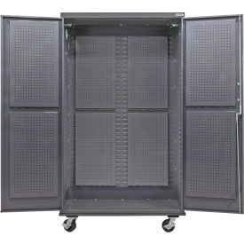 GoVets E-Lock Configurable Mobile Full Pegboard Cabinet 48