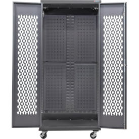 GoVets Configurable Ventilated Mobile Full Pegboard Cabinet 36