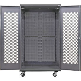 GoVets Configurable Ventilated Mobile Full Pegboard Cabinet 48