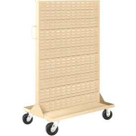 GoVets™ Portable Bin & Shelf Cart W/ 1 Louvered Panel 36