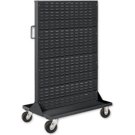 GoVets™ Portable Bin & Shelf Cart W/ 1 Louvered Panel 36