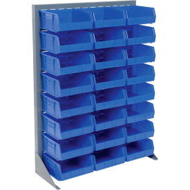 GoVets™ Singled Sided Louvered Bin Rack w/ 24(G) Blue Bins 36