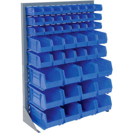 GoVets™ Louvered Bin Rack w/ 16(C) 18(D) 8(F) Blue Bins 36