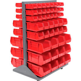 GoVets™ Mobile Floor Rack w/ 48(C) 24(D) 24(F) Red Bins 36
