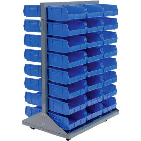 GoVets™ Double Sided Mobile Floor Rack w/ 48(G) Blue Bins 36