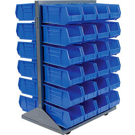 GoVets™ Double Sided Mobile Floor Rack w/ 48(F) Red Bins 36