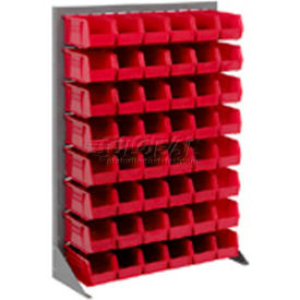 GoVets™ Louvered Bin Rack w/ 32(B) 8(E) 2(H) Red Bins 36