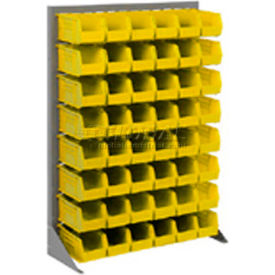 GoVets™ Louvered Bin Rack w/ 32(B) 8(E) 2(H) Yellow Bins 36