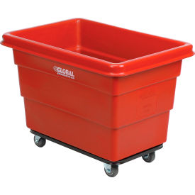 GoVets™ Plastic Bulk Box Truck 6 Bushel Steel Chassis Base Red 310RD800