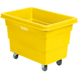 GoVets™ Plastic Bulk Box Truck 6 Bushel Direct Mount Base Yellow 311YL800