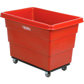 GoVets™ Plastic Bulk Box Truck 8 Bushel Steel Chassis Base Red 312RD800