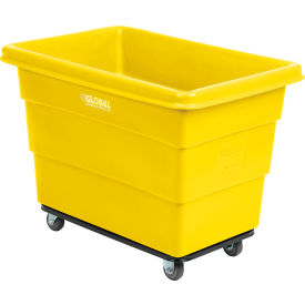 GoVets™ Plastic Bulk Box Truck 8 Bushel Steel Chassis Base Yellow 312YL800