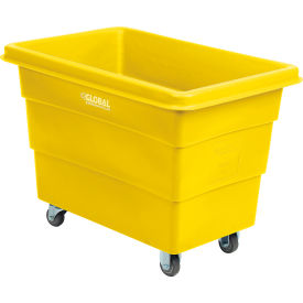GoVets™ Plastic Bulk Box Truck 8 Bushel Direct Mount Base Yellow 313YL800