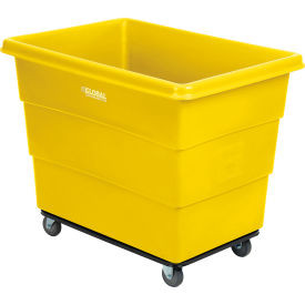 GoVets™ Plastic Bulk Box Truck 16 Bushel Steel Chassis Base Yellow 315YL800