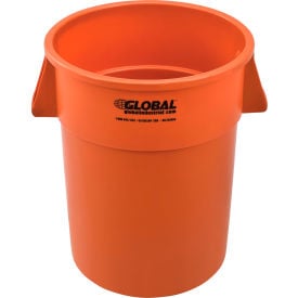GoVets™ Plastic Trash Can - 55 Gallon Orange 464OR240