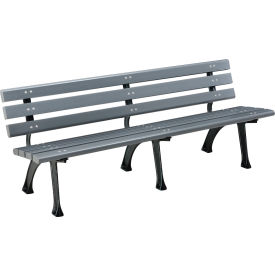 GoVets™ 6' Park Bench w/ Backrest Gray 126GY240