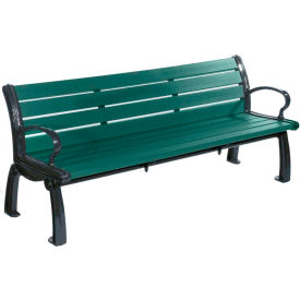 GoVets™ Heritage 6' Recycled Plastic Bench Green Bench/Black Frame 4197B26