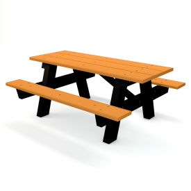 GoVets™ 6' A Frame Rectangular Picnic Table Recycled Plastic Cedar 4186B26