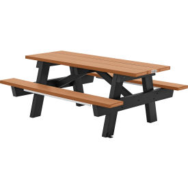 GoVets™ 6' A-Frame Rectangular Picnic Table Recycled Plastic Cedar 667CD271