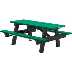 GoVets™ 6' A-Frame Rectangular Picnic Table Recycled Plastic Green 667GN271