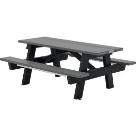 GoVets™ 6' A-Frame Rectangular Picnic Table Recycled Plastic Gray 667GY271