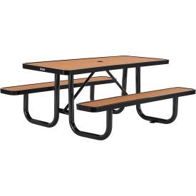 GoVets™ 6' Picnic Table Recycled Plastic with Steel Frame Tan 668271