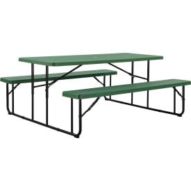 GoVets™ 6' Folding Plastic Picnic Table Green 769GN695