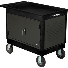 GoVets™ Top Tray Shelf Utility Cart w/Cabinet 500lb. Capacity 8