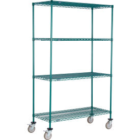 Nexel® 4 Shelf Truck Poly-Green 54
