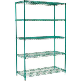 Nexel® 5 Shelf Poly-Green® Wire Shelving Unit Starter 48