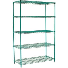 Nexel® 5 Shelf Poly-Green® Wire Shelving Unit Starter 42