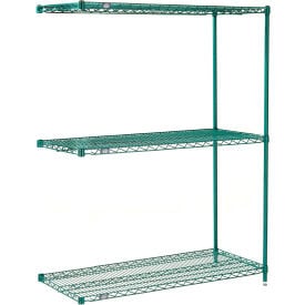 Nexel® 3 Shelf Poly-Green® Wire Shelving Unit Add-On 24