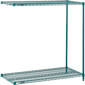 Nexel® 2 Shelf Poly-Green® Wire Shelving Unit Add On 42