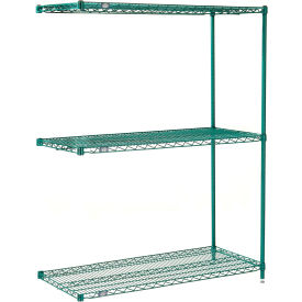 Nexel® 3 Shelf Poly-Green® Wire Shelving Unit Add On 48