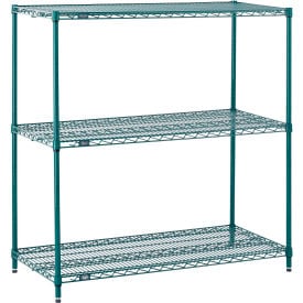 Nexel® 3 Shelf Poly-Green® Wire Shelving Unit Starter 48