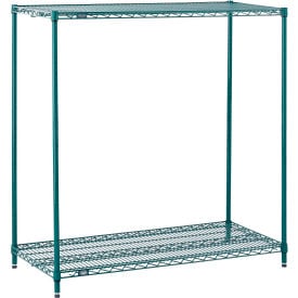 Nexel® 2 Shelf Poly-Green® Wire Shelving Unit Starter 48