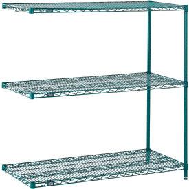 Nexel® 3 Shelf Poly-Green® Wire Shelving Unit Add On 30