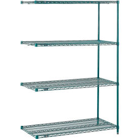 Nexel® 4 Shelf Poly-Green® Wire Shelving Unit Add On 60