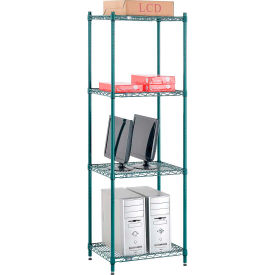 Nexel® 4 Shelf Poly-Green® Wire Shelving Unit Starter 24
