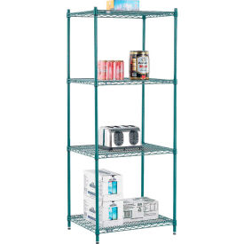 Nexel® 4 Shelf Poly-Green® Wire Shelving Unit Starter 30