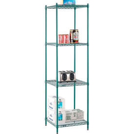 Nexel® 4 Shelf Poly-Green® Wire Shelving Unit Starter 24