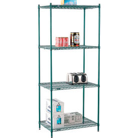 Nexel® 4 Shelf Poly-Green® Wire Shelving Unit Starter 36