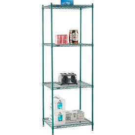 Nexel® 4 Shelf Poly-Green® Wire Shelving Unit Starter 30