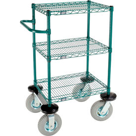 Nexel® 3 Shelf Push Cart Poly-Green24